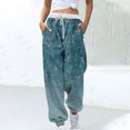thumbnail image 2 of Birdeem Women Fashion Color Blocked Printed Drawstring Pants, 2 of 5
