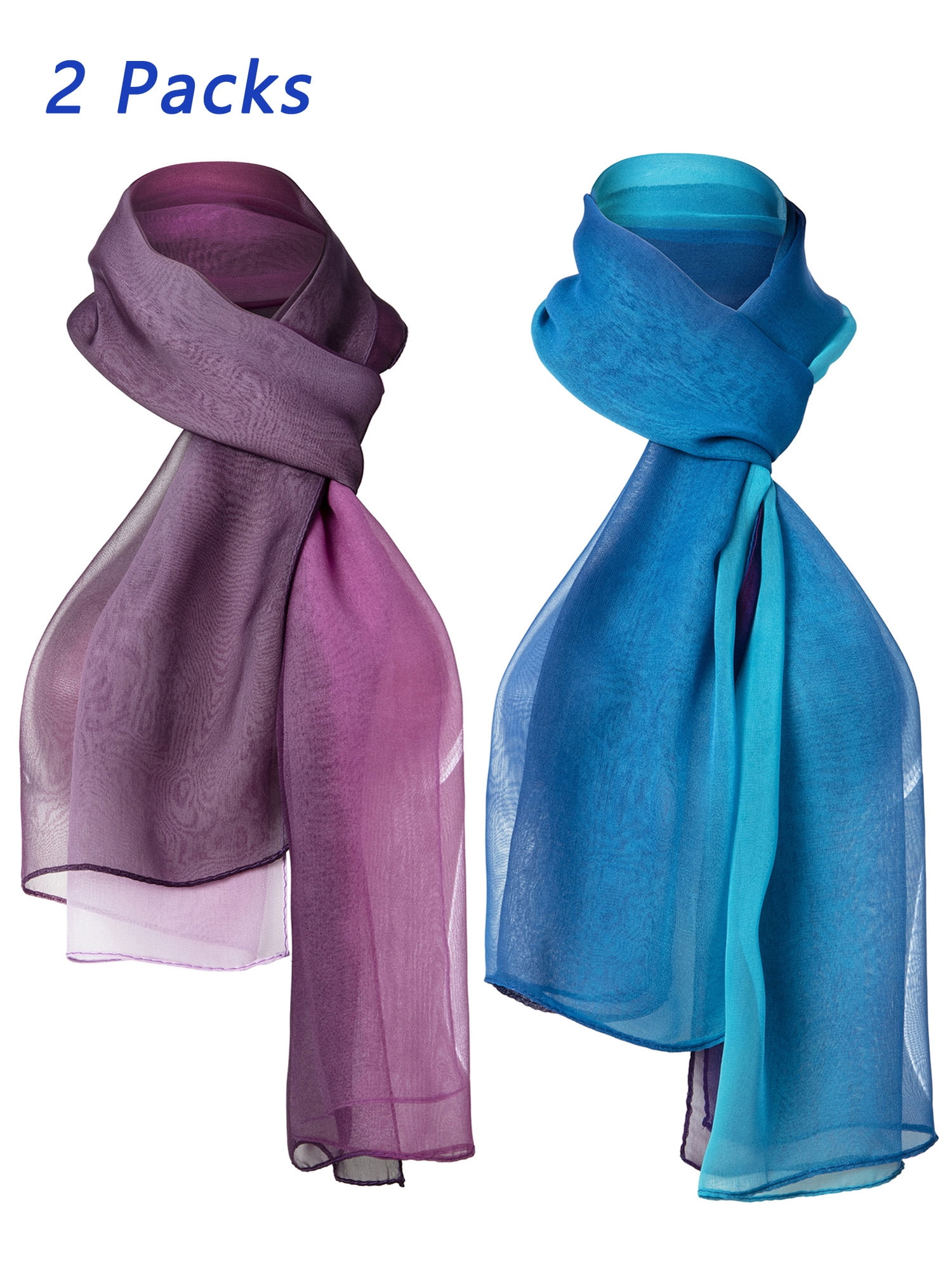 Fashion Women Men's Soft Solid Purple Long Crinkle Silk Cotton Neck Scarf Wrap