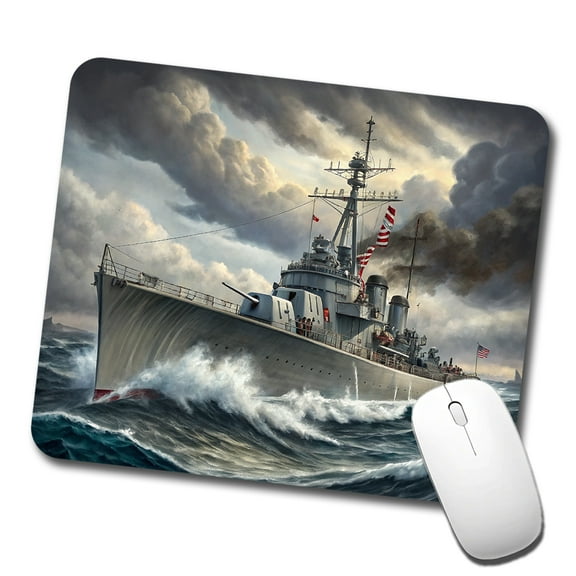 WWII Navy Destroyer Mouse Pad Low Profile Gaming Mat