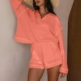 thumbnail image 4 of UAMVSH Womens Lounge Sets Oversized Sweatshirts Matching Sets Long Sleeve Pullover Tops and Shorts with Pockets Comfy Tracksuit Outfits(X-Large,Pink), 4 of 6