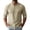 Khaki, variant on Linen Shirts for Men Breathable Crinkle Frog Button Stand Collar 3/4 Sleeve Daily Tops,Sizes M-4XL