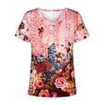 thumbnail image 5 of JeashCHAT Summer V Neck T Shirts for Women Short Sleeve Shirts Cute Printed Tshirt Blouse Casual Tops Loose Fit Graphic Tee, 5 of 5