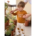 thumbnail image 3 of BemeyourBBs Toddler Baby Boy Thanksgiving Outfit Homemade Rolls Baby Outfit Fall Winter Clothes Long Sleeve Letters Crewneck Sweatshirt Tops with Plaid Pockets Long Pants Set, 3 of 9