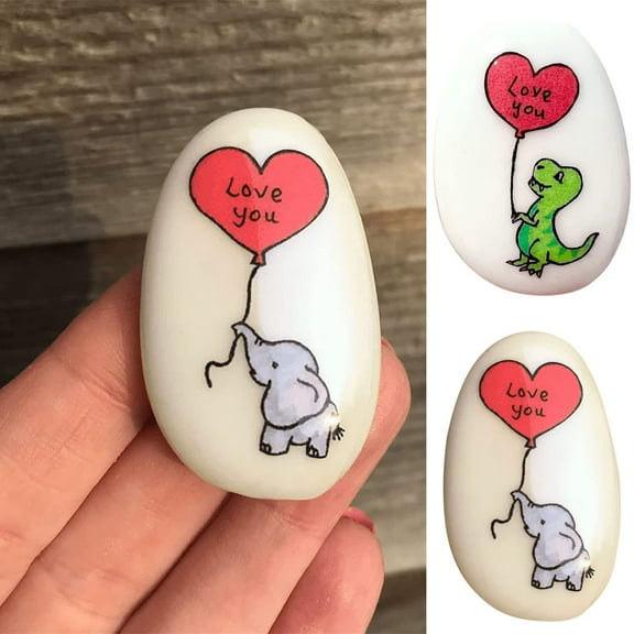 Love You Stone Gift | Decorative Painted Keepsake Rock | Sentimental Encouragement Token | Comfort Stone for | 4cm Size | 1 Piece Included