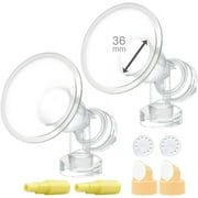 36 mm Extra Extra Large Flagne w/Valve and Membrane for SpeCtra Breast Pumps S1, S2, M1, Spectra 9; Narrow (Standard) Bottle Neck; Made by Maymom