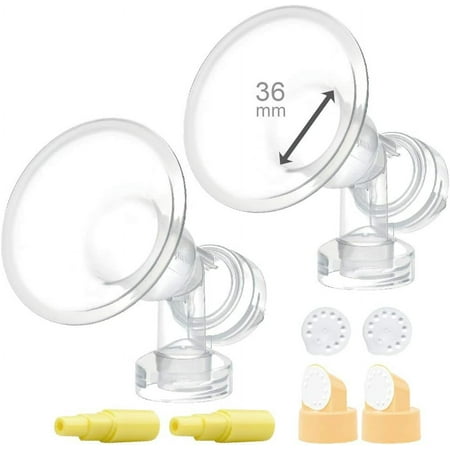 36 mm Extra Extra Large Flagne w/Valve and Membrane for SpeCtra Breast Pumps S1, S2, M1, Spectra 9; Narrow (Standard) Bottle Neck; Made by Maymom
