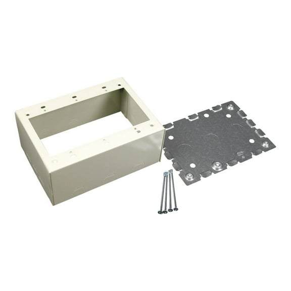 Wiremold GFCI Three Gang Box Fitting,Ivory,Steel V5744-3