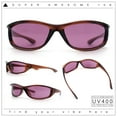 thumbnail image 2 of Urban Y2K Wrap Around Sport Plastic Windbreak Oval Sunglasses Brown - Purple, 2 of 8