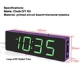 thumbnail image 4 of DIY LED Digital Clock Kit with Light Control & Temperature Display - 4 Brightness Modes, 3 s, Time Error Correction - Large Red 0603 LED (Pre-Soldered), Purple Case - USB Powered, Electronics, 4 of 7