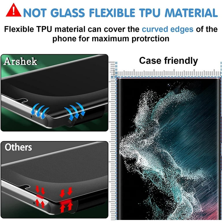 XClear Flex TPU Screen Protector Designed for Galaxy S22 (3 Pack) + 2 Pack  Camera Lens Tempered Glass Protectors, Case Friendly Fingerprint Compatible