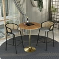 thumbnail image 2 of LeisureMod 36" Round Bar Height Dining Table with MDF Top Pub Table and Gold Stainless Steel Pedestal Base for Modern Kitchen and Dining Room Verve Collection in Cognac Brown, 2 of 7