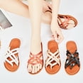 thumbnail image 6 of Ataiwee Women's Flat Slide Sandals - Casual Comfort Braided Multiple Cross Pinstripe Flat Summer Sandals., 6 of 6