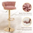 thumbnail image 2 of VECELO Velvet Bar Stools Set of 4, Modern Swivel Adjustable Counter Height Kitchen Bar Chairs with Woven Back for Dining Room Pub Island, Pink, 2 of 11