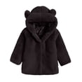 thumbnail image 1 of Gibobby Chamarra de invierno para niños y niñasChaqueta para niñas pequeñas Otoño de moda Orejas Invierno Niño pequeño Niños Cuello de lana Chaquetas sól(Negro, 3-4 Años), 1 of 5
