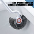 thumbnail image 4 of Toilet Brush, Bathroom Cleaning Brush, Long Handle Plastic Bristles Toilet Cleaner Kit, Compact Ergonomic Design White, 4 of 6