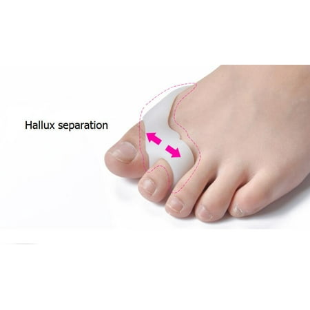 Dual Foot - 1 Pair Foot Care Tool Silicone Thumb Toe Dual Ring Separators Spacer Straightener