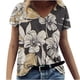 thumbnail image 1 of Camiseta informal para mujer con estampado floral y cuello en V, manga corta, jersey, blusa, tops Fridja  zx4034, 1 of 5