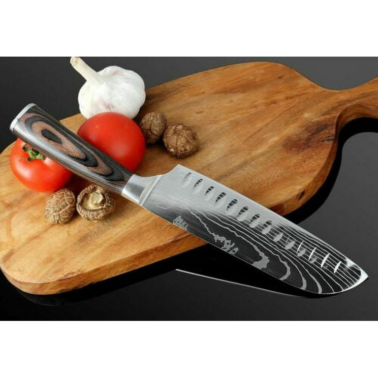 MDHAND 3 Piece Kitchen Knife Set Stainless Steel Japanese Damascus