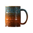 thumbnail image 3 of Taza grande de cerámica para café de 20 oz, estilo barril de aceite, con asa ergonómica para bebidas frías y calientes, ideal para cocina y oficina, con un diseño único de esmaltado., 3 of 8