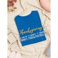 thumbnail image 3 of Thanksgiving is my favorite 3 f words Women Royal Blue T-Shirt, Female Large, 3 of 4