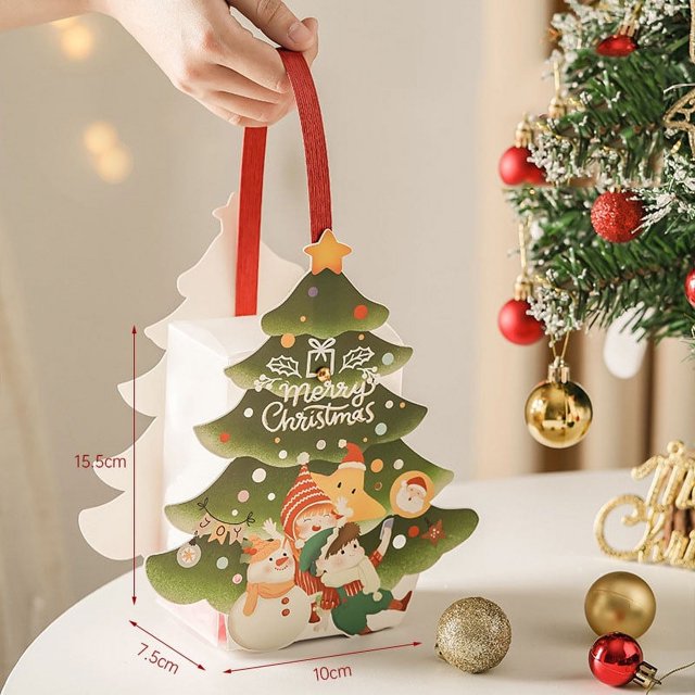 Hot6sl Ofertas Del Día Caja de Regalo de Postre de Árbol de Navidad Caja de Dulces Caja de Embalaje de Regalo de Navidad Caja Vacía Al Por Mayor Caja de Papel de Postre