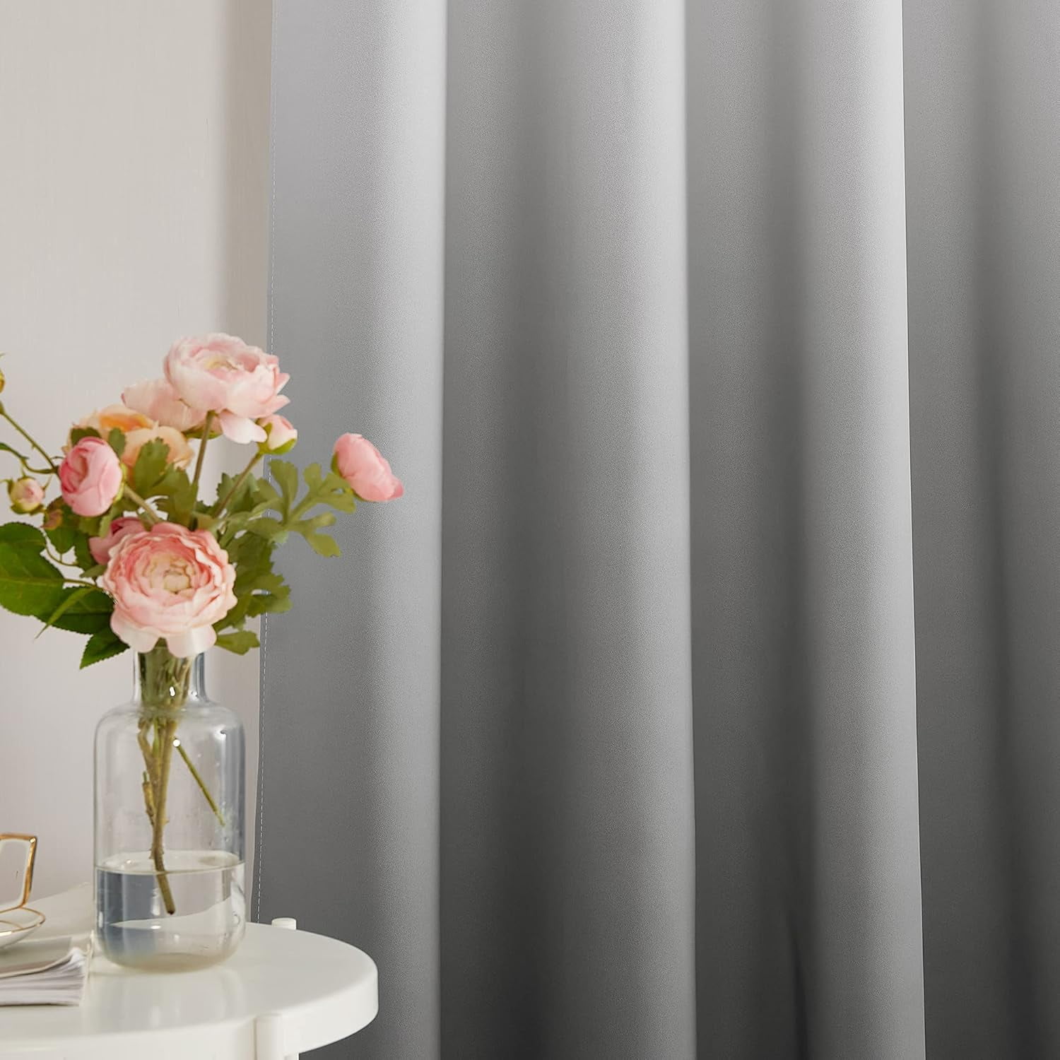NICETOWN Blackout Curtains for Living Modern Room Grommet Decorative Gradient Window Treatment for Bedroom, White to Gray, W52 x L95, 2 Panels