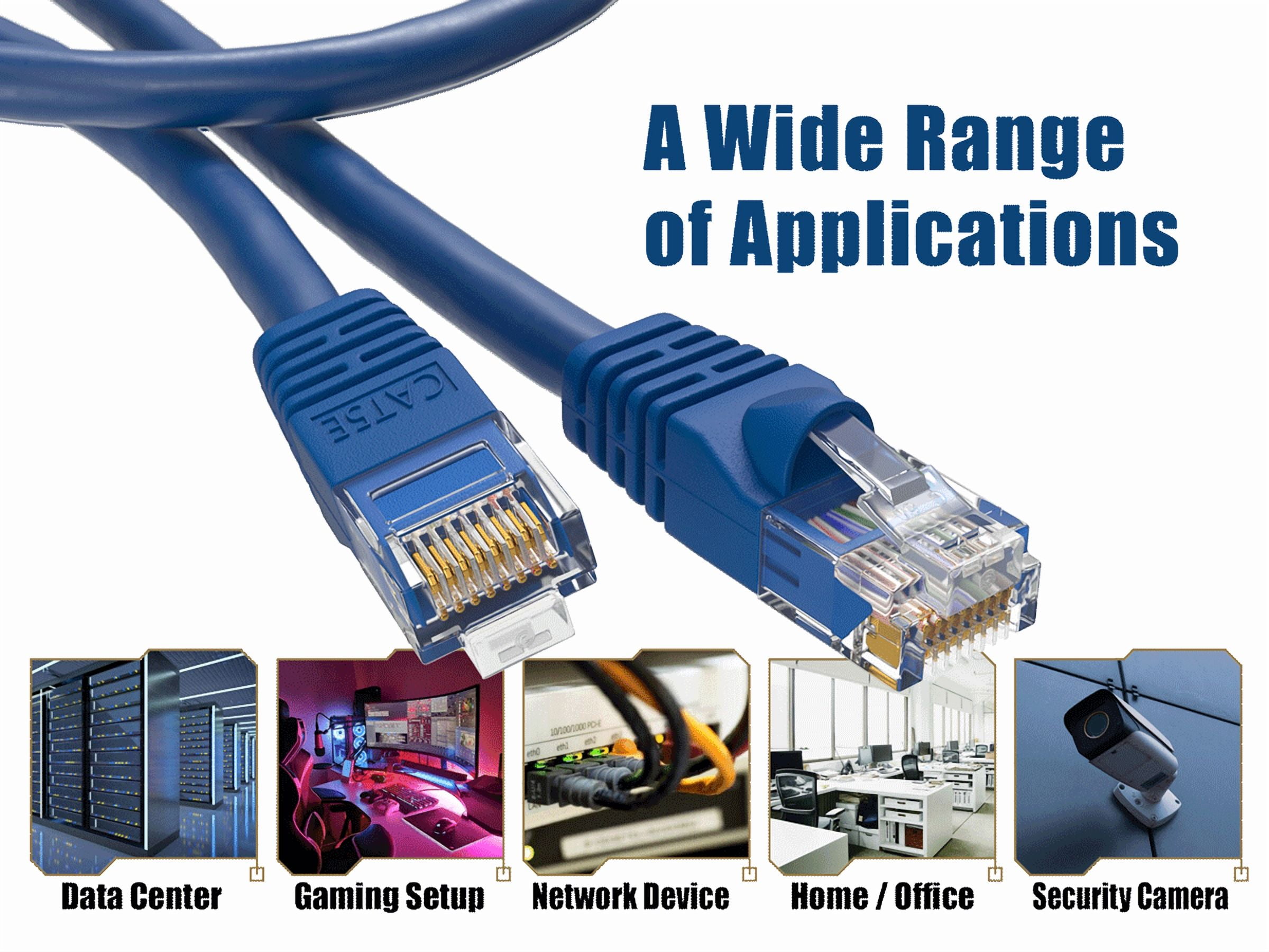 Cable Leader 100ft Cat5e UTP Ethernet Network Patch Cable Snagless 24AWG Bare Copper, Blue