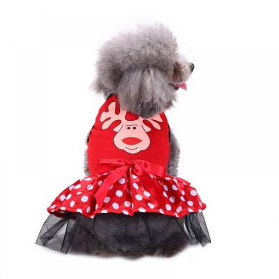 Pet Christmas Cosplay Costume Dog Dress Clothes with Bow for Small Medium Dogs