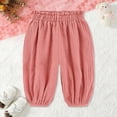 thumbnail image 2 of 7-8T Toddler Solid Color Lightweight Jogger Pants, Ruffled Elastic Waist Loose Lantern Casual Trousers for Girls 18-24 Months 2T 3T 4T 5T 6T 7T 8T All Seasons Loungewear,Pink, 2 of 9