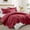 Burgundy, variant on Ameha 3-Piece Quilt Set Bedspread Lightweight Embossed Floral Microfiber Coverlet Adult Queen Size White