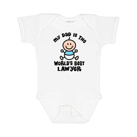 

Inktastic Dad is Worlds Best Lawyer Gift Baby Boy Bodysuit