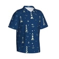 thumbnail image 2 of Fotbe Lighthouses and Anchors Hawaiian Shirt for Men Unisex Summer Beach Casual Short Sleeve Cotton Linen Button Down Shirts-Large, 2 of 9
