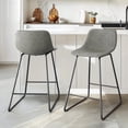 thumbnail image 6 of Dycanpo 24" Counter Height Bar Stools Set of 2 with Back, Faux Leather for Home Kitchen Island, Gray, 6 of 10