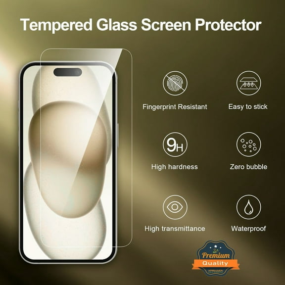 Screen Cover for Apple iPhone 17 Pro Max Tempered Glass Screen Protector, 9H HD Transparent Clear, Full Glue Easy Installation [ Clear ]