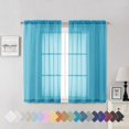 thumbnail image 1 of shiyou-Turquoise Sheer Curtains 54 Inch Length 2 Panels, Light Filtering Voile Curtain Drapes for Kitchen Bedroom Small Windows, Dual Rod Pocket Living Room Sheer Curtains, 40 W x 54 L Inches, 1 of 4