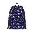 thumbnail image 2 of Lsque Skull flower leaf purple Pattern Canvas Daypack, Durable Backpack, High-quality Versatile Backpack,Vintage Compact Backpack-Small, 2 of 6