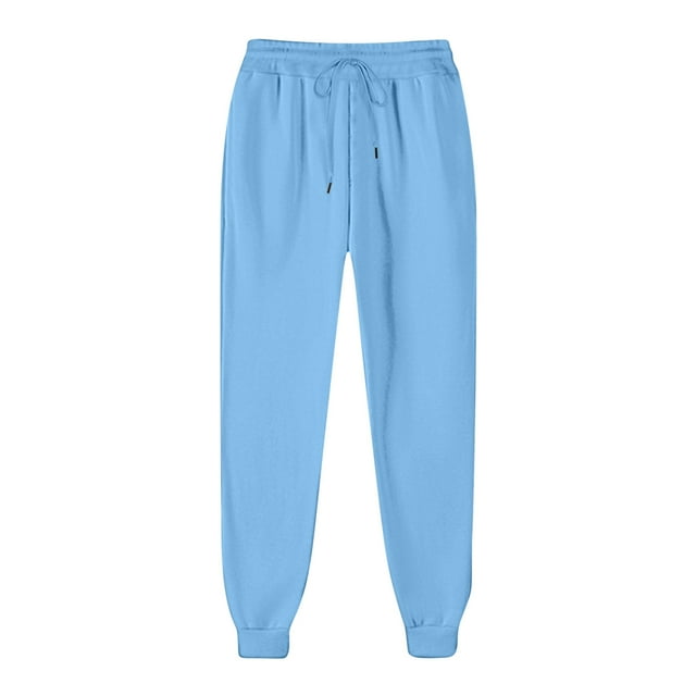 Timegard Sweatpants for Women Elastic High Waist Solid Color Casual Loose Workout Pants with Pockets