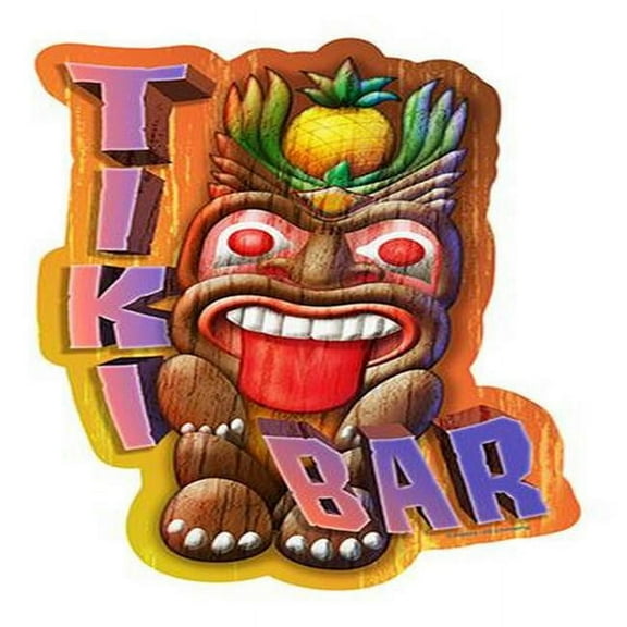 SignMission P-812 Tiki Head Bar 12 in. Novelty Sign - Tiki Bar Tiki Head