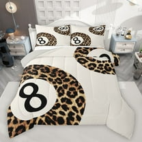 Castle Fairy Female Men Women Sport Billiards Bedding Comforter Set 2pcs,Jungle Animal Cheetah Print Twin Comforter Sets Microfiber,Black Brown Breathable Bedding Set,Super Cozy Room Decor
