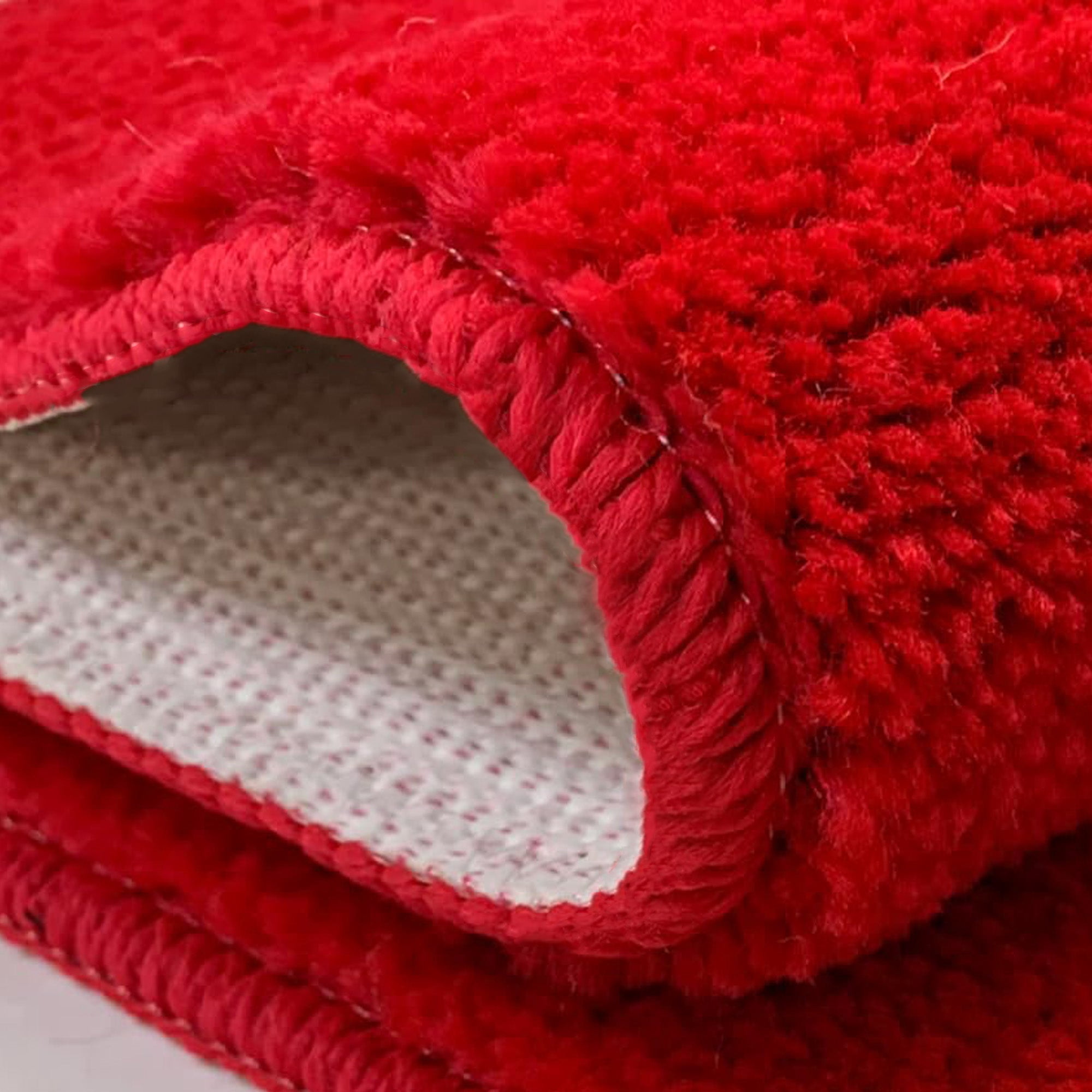 Washable Custom Size Runner Rug Solid Color Red, ( 12 Feet Length x 30 Inch Width) Slip Resistant Runner Rugs, Extra Long Runner Rugs for Hallways, Kitchen, Entryway, Bathroom