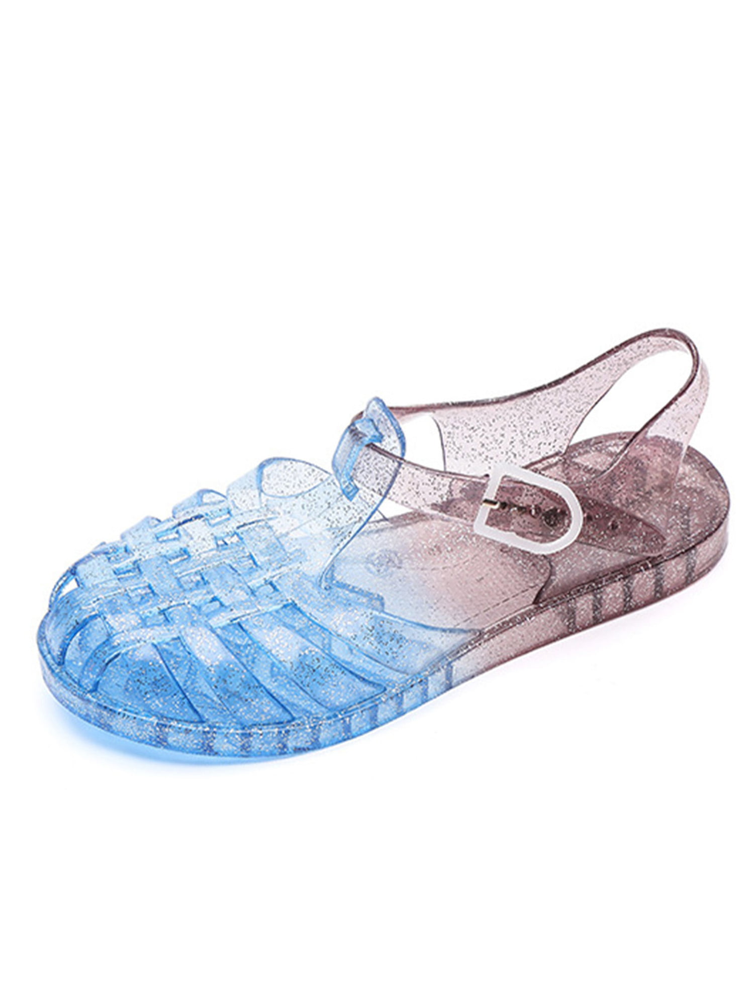 Childrens Navy Spot On Jelly Sandals Shoes H1R075 
