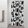 thumbnail image 2 of Halloween Black Ghosts Bats and Pumpkins Shower Curtain 36"x72" ,Bathroom Decorative Shower Curtains Set with 12 Hooks,Modern Waterproof Washable Shower Curtain, 2 of 6