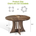 thumbnail image 4 of MARNUR Round Dining Table for 4 Persons 47" Modern Kitchen Table for Dining Room Kitchen, Brown (Only Table), 4 of 7