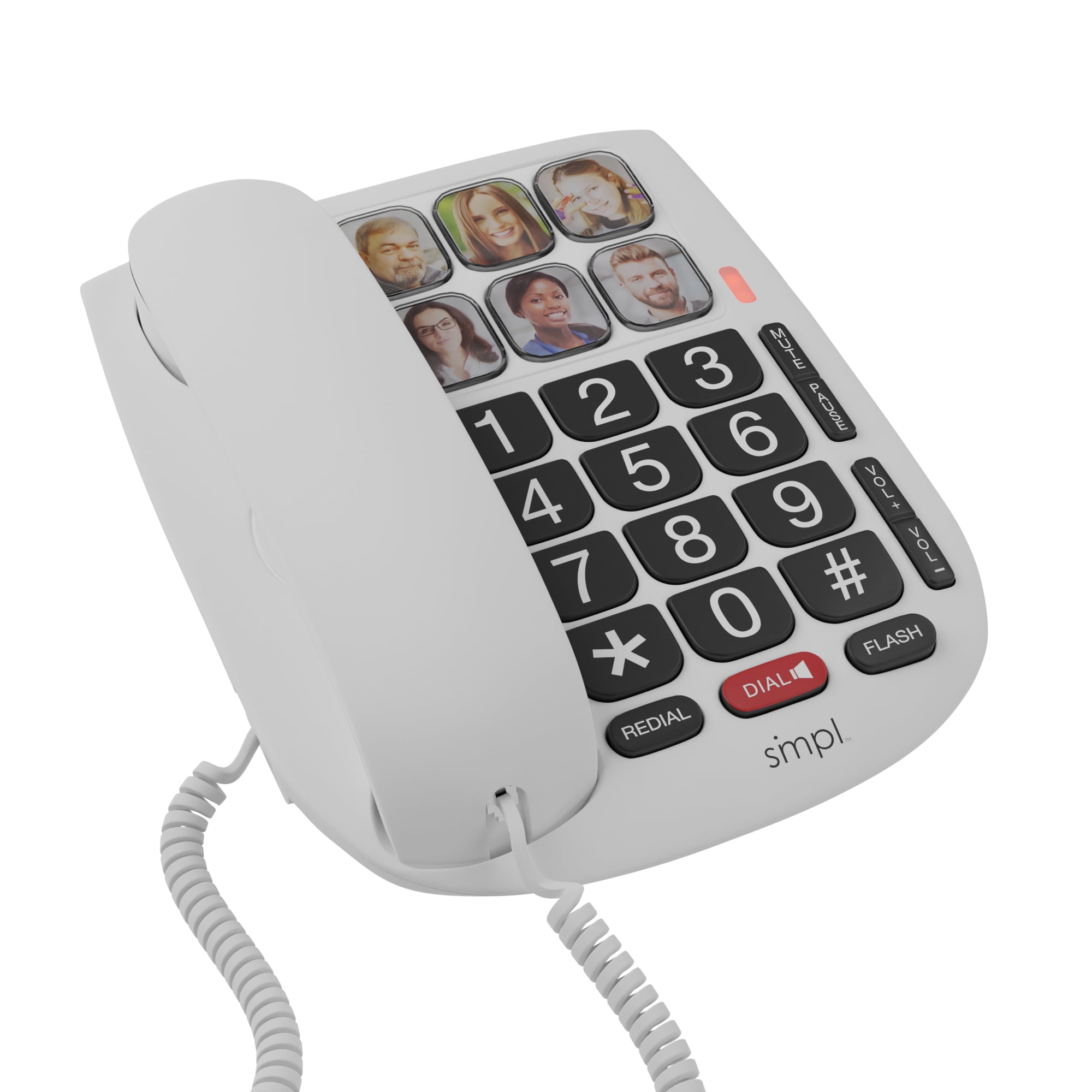 SMPL Hands-Free Dial Photo Memory Big Button Phone for Seniors - One-Touch Dialing, Large Buttons, Hearing Impaired Phones for Elderly, Alzheimer's, Dementia.