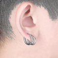 thumbnail image 2 of Moda Moda Más Nuevo 1 Par de Pendientes de Aro de Acero Inoxidable con Colgante de Cruz y Borla Larga Unisex para Hombres y Mujeres Joyería Gótica Punk Mejores Regalos, Estilo 33, 2 of 5