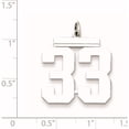 thumbnail image 2 of Sterling Silver Silver/Rhodium-Plated Polished Number 33 Charm (24 X 20) Made In United States qpl33, 2 of 5