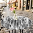 thumbnail image 6 of Black Grey Vintage Round Tablecloth for 45-54 Inch Tables, Fitted Table Cover with Elastic Edge, Retro Abstract Art Waterproof Outdoor Table Cloth Protector for Patio Garden Dinner Picnic, 6 of 9