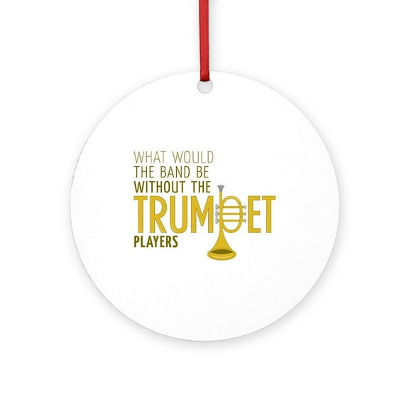 CafePress - Trumpet Players -  Round Wood Ornament 4"
