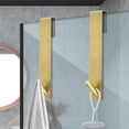 thumbnail image 2 of 2 pack Extended Shower Door Hooks (6.89 -Inch), Over Door Hooks for Bathroom Frameless Glass Shower Door, Towel Hooks, Gold, 2 of 4