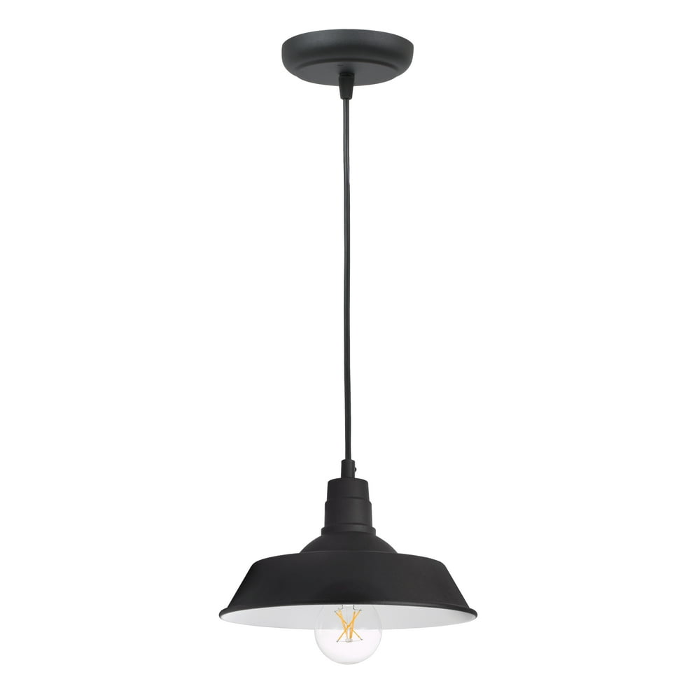 SYLVANIA Black Factory Pendant Light Fixture Kit including 1 LED light